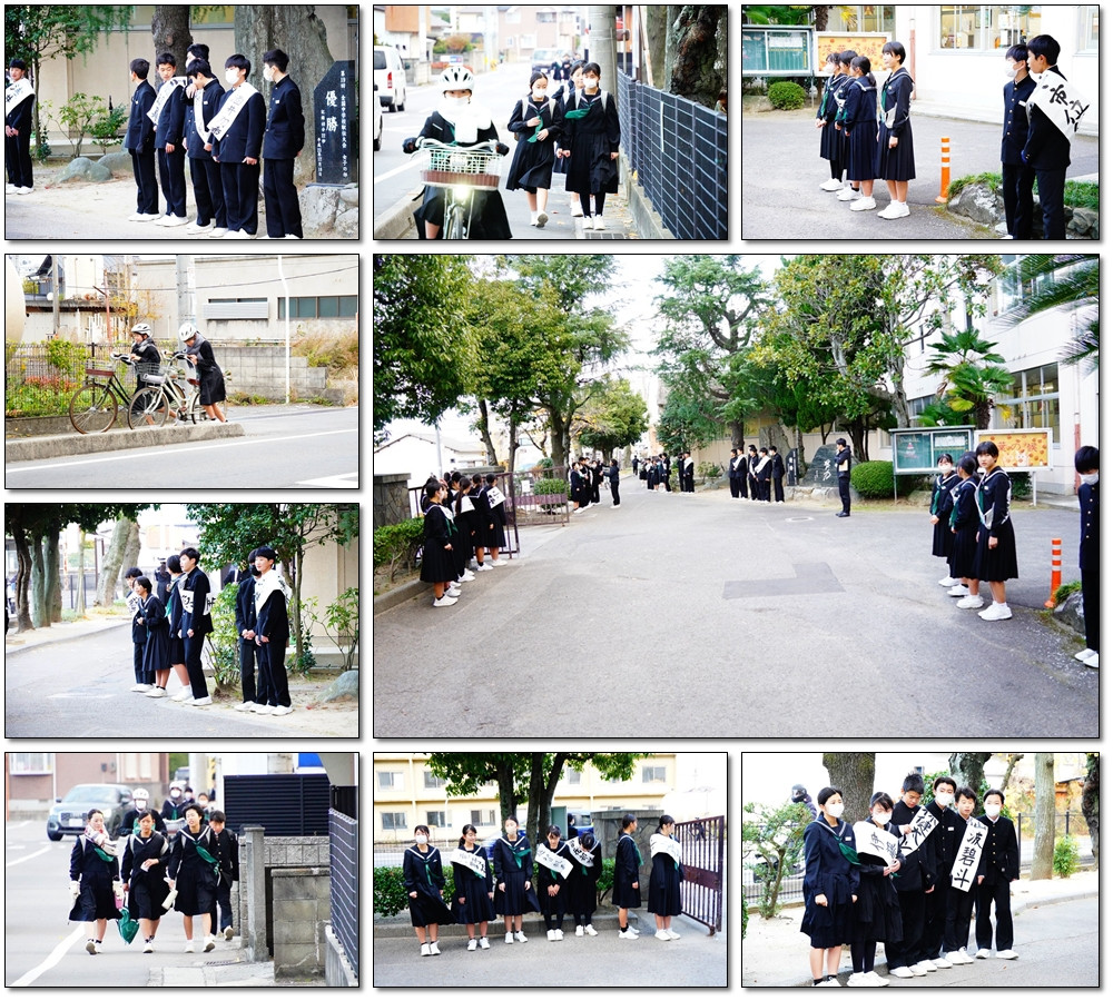 1205　生徒会役員選挙活動と登校風景