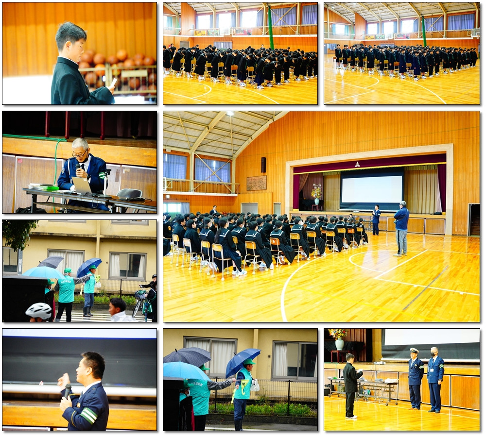 0410　交通安全教室と登校風景