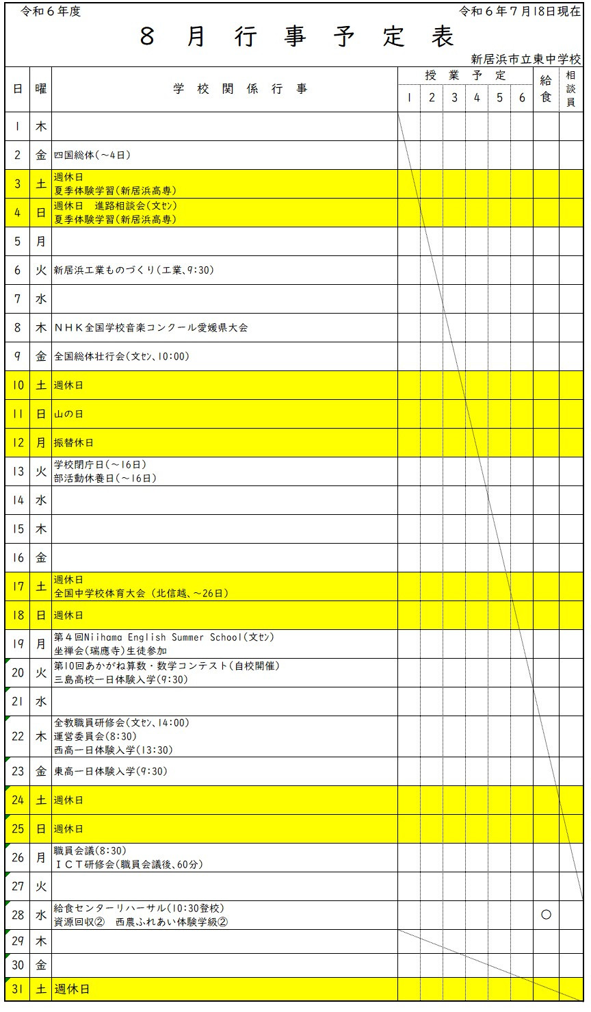 ８月